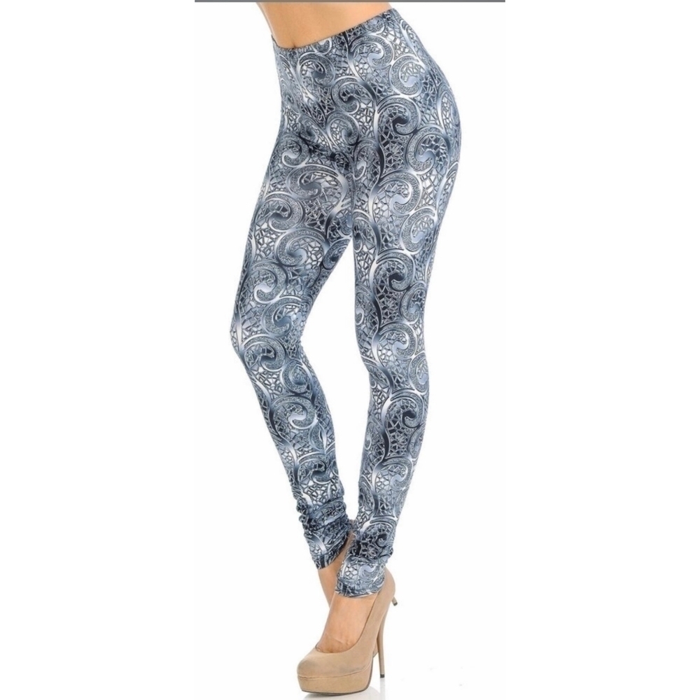 LEGGINGS DEPOT Swirl Abstract Full Length Leggings Size 18 NWT